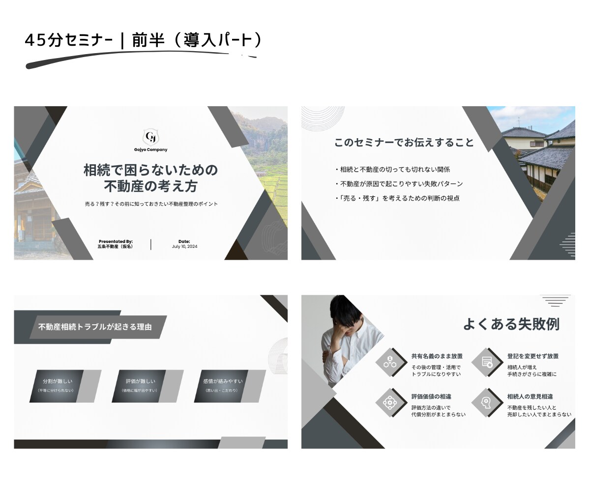不動産業向け45分セミナー資料を作成します 一般向け相続セミナー用｜10枚構成 イメージ4
