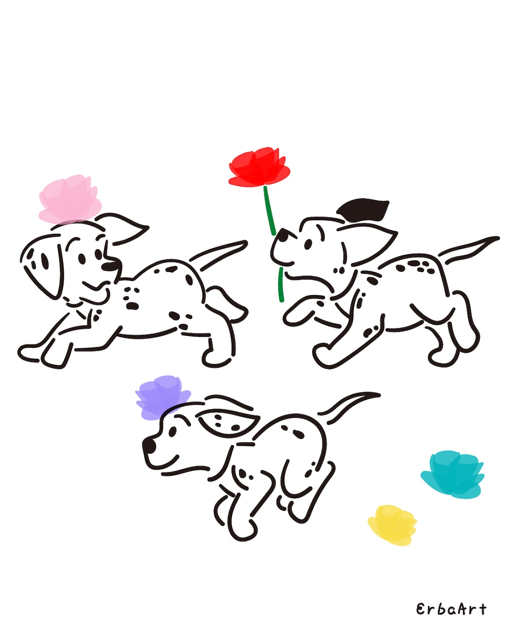 SNS用シンプルオシャレかわいいイラスト作成します インスタやツイッターのアイコンなどなんでも！かわいい！お花！ イメージ10