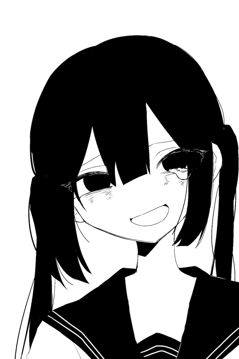 白黒動画イラスト、SNSアイコン作成します 最短即日納品可！病み感のある仄暗いイラストを白黒で作成します イメージ4
