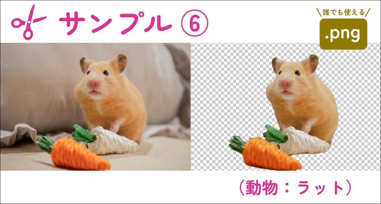面倒な画像切り抜きを代行します Photoshop未契約でも安心♪.pngによる切り取り納品 イメージ7