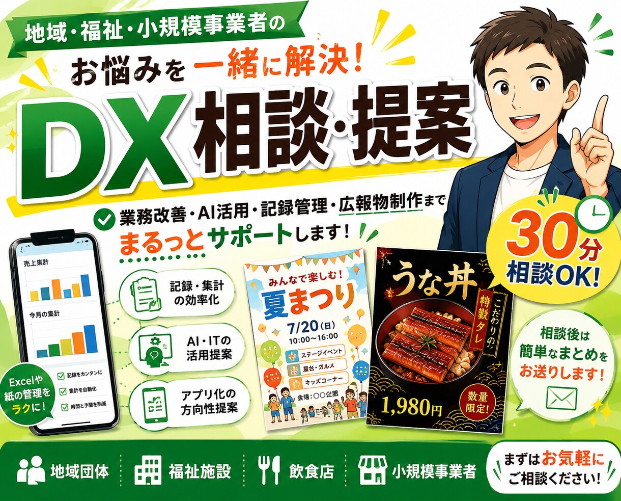 小規模事業者のDX相談に乗ります 現場経験を活かして一緒に解決します イメージ1
