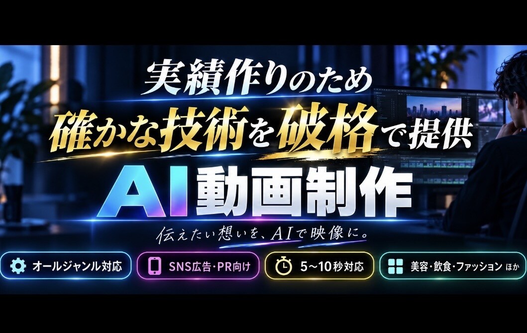 オールジャンルのSNS広告動画を制作します 言葉だけのイメージを、目に止まる映像へ。 イメージ1