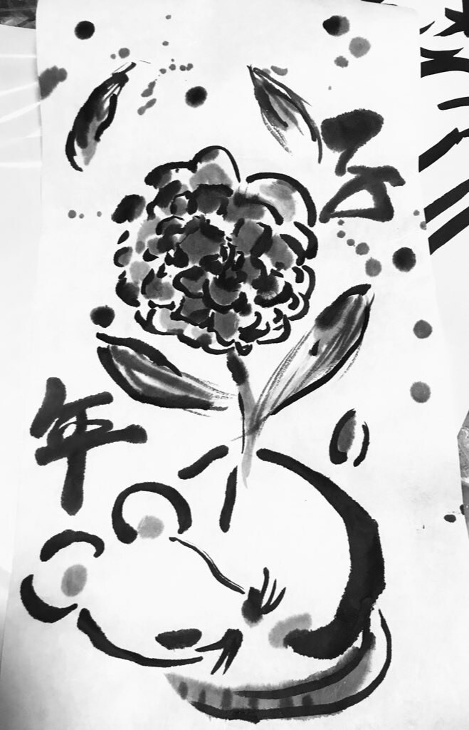 水墨画風イラストを作成します 筆で動きのあるイラストを描きます イメージ4
