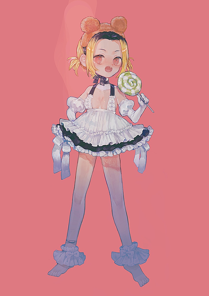 メイドさんなど　全身イラスト作成します 女の子ひとりの背景のないイラスト イメージ2