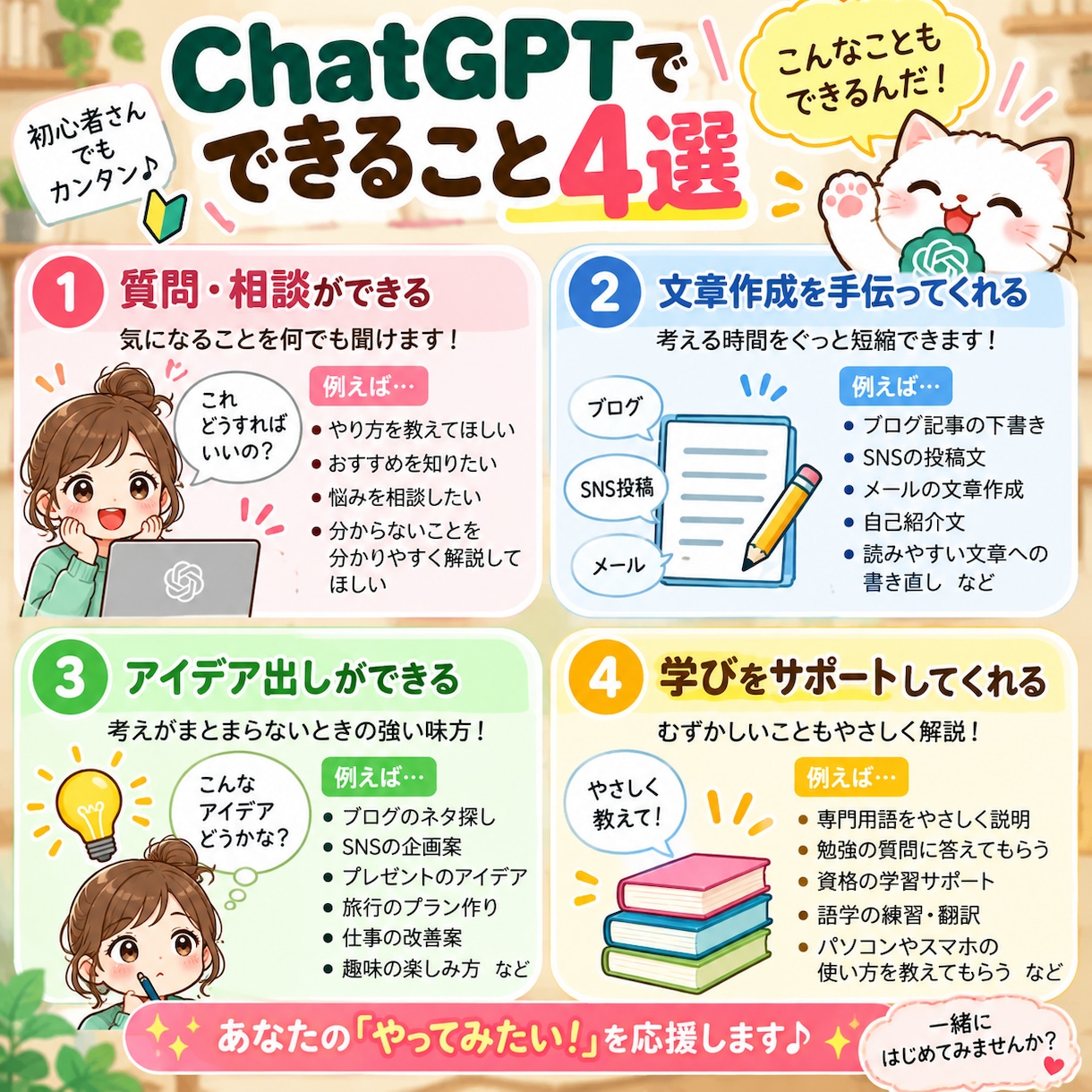 ChatGPT初心者に基本からやさしく教えます 初めての方も安心♪基本からやさしくサポートします イメージ4