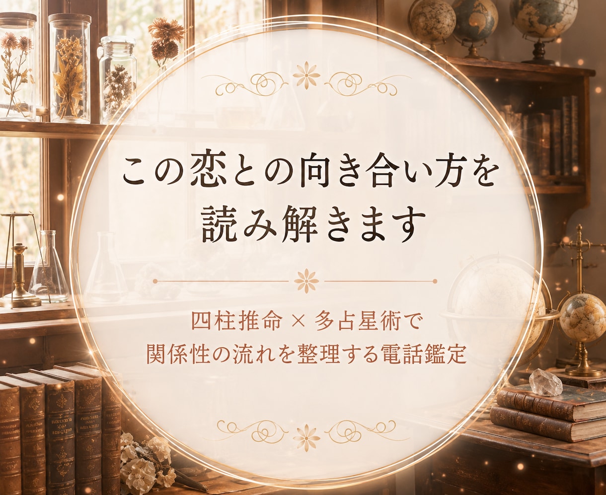 この恋とどう向き合うかを読み解きます 四柱推命を軸にインド・東洋・西洋占星術を組み合わせた恋愛鑑定 イメージ1