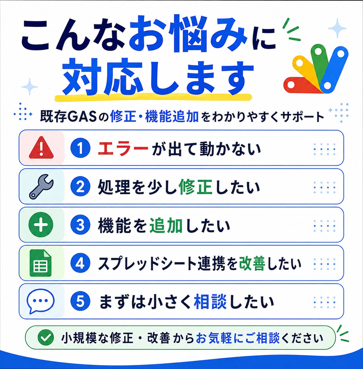 既存GASの修正・機能追加をお手伝いします 動かないGAS、修正・機能追加します イメージ2