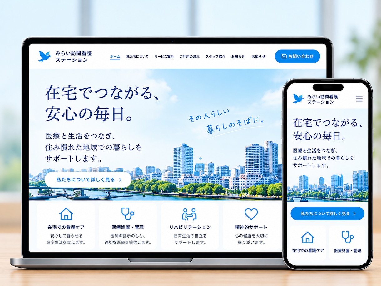 訪問看護ステーション専門のHPを制作しますます 看護管理経験者×Webエンジニアが、内容整理から伴走します イメージ4
