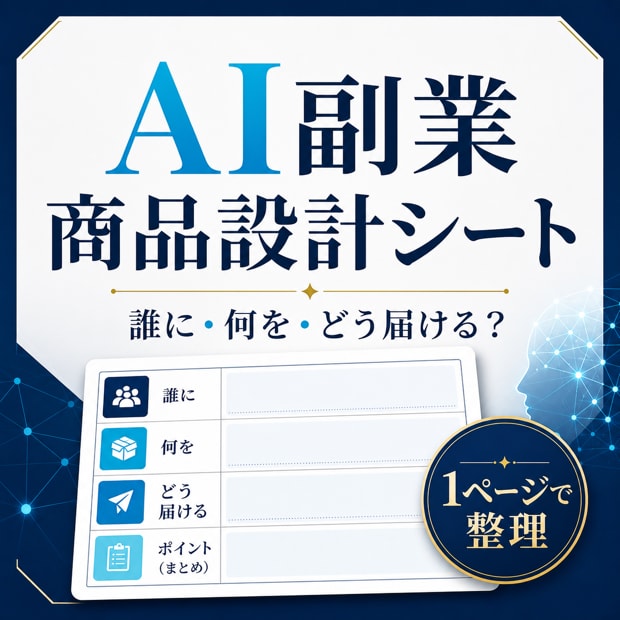 AI副業の商品設計を1枚に整理します 対象・課題・納品物を明確にする初回設計 イメージ1