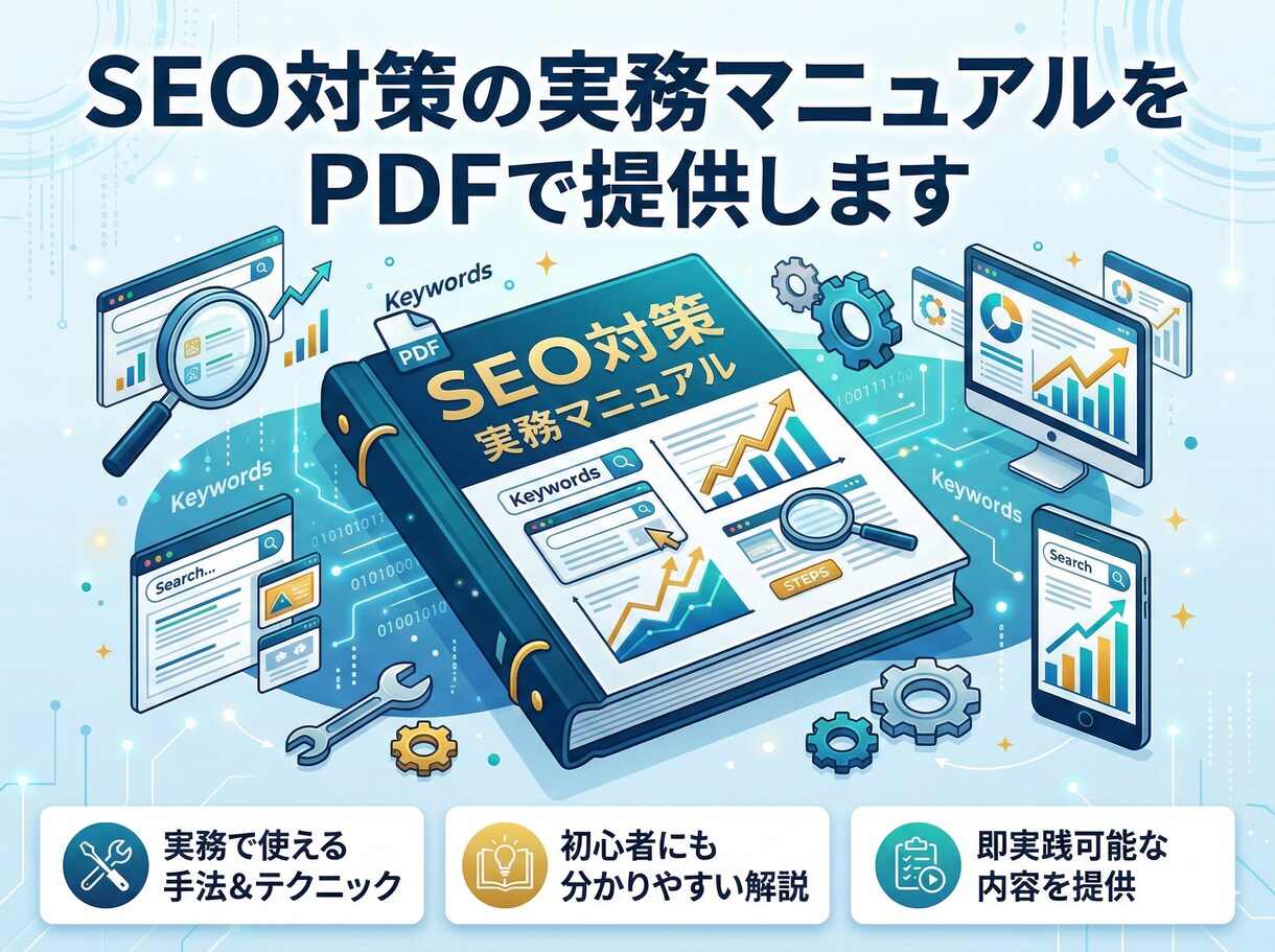 SEO対策の実務マニュアルをPDFで提供します 検索流入を増やすための戦略設計〜運用改善まで体系的に解説 イメージ1