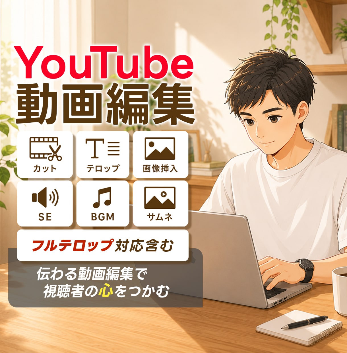 YouTube動画編集 | 伝わる動画を制作します 目的やターゲットに合わせて、丁寧に動画を制作いたします。 イメージ1
