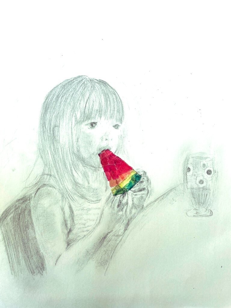 お子さまの絵を描きます 柔らかいタッチの鉛筆画とちぎり絵のmix画法 イメージ7