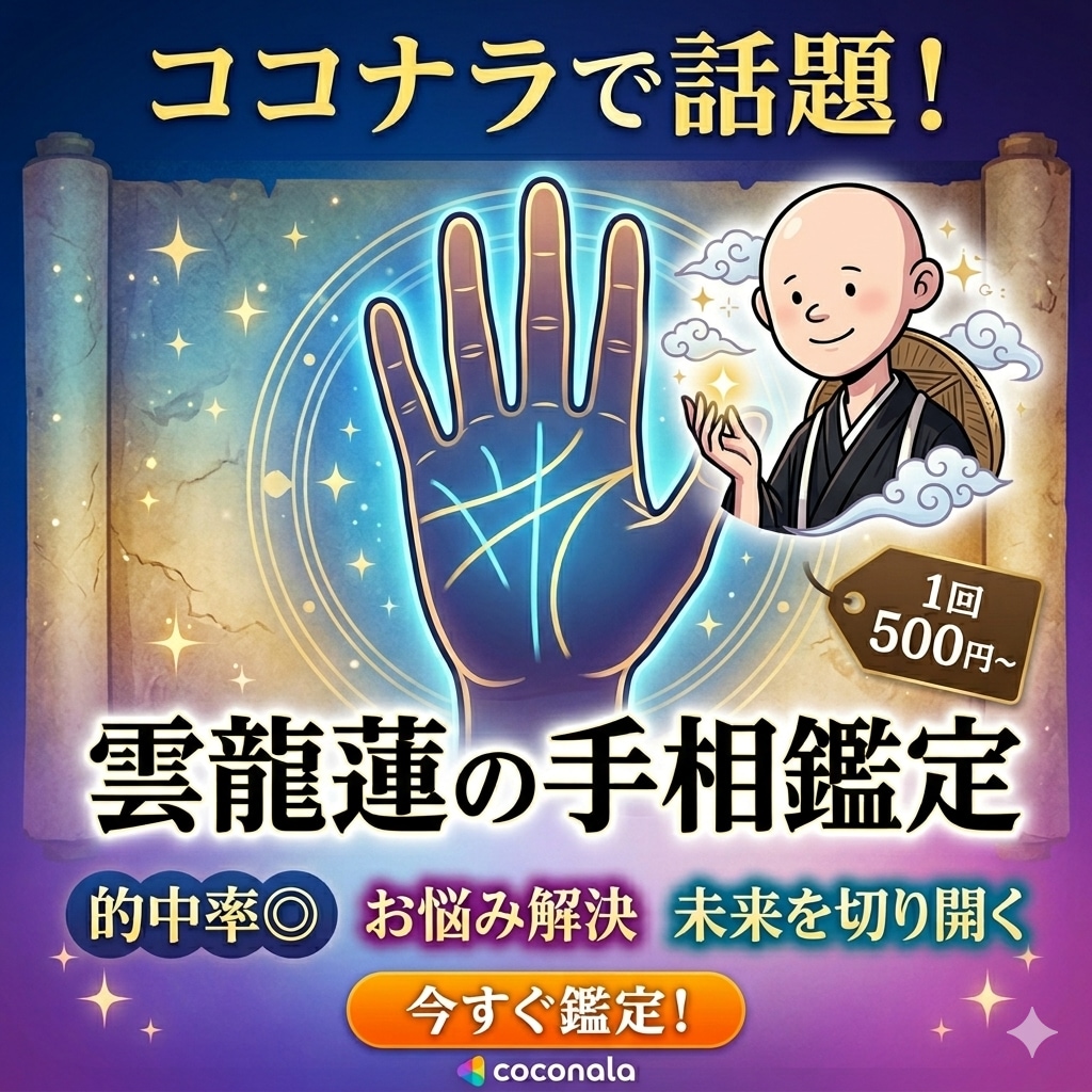 リピーターさん用元お坊さん鑑定師が手相鑑定致します 1項目の深掘り鑑定、リピーターさんの為のメニューになります。 イメージ1