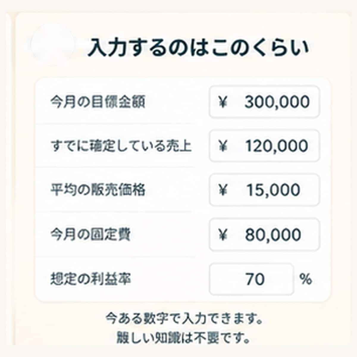 あといくら売れば安心？を数字で整理します 今月いくら必要？が分からず不安な個人事業主さんへ イメージ5