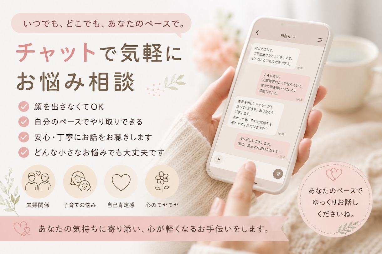 心のモヤモヤ整理します 夫婦・子育て・人間関係のモヤモヤを整理し、心が軽くなる イメージ1