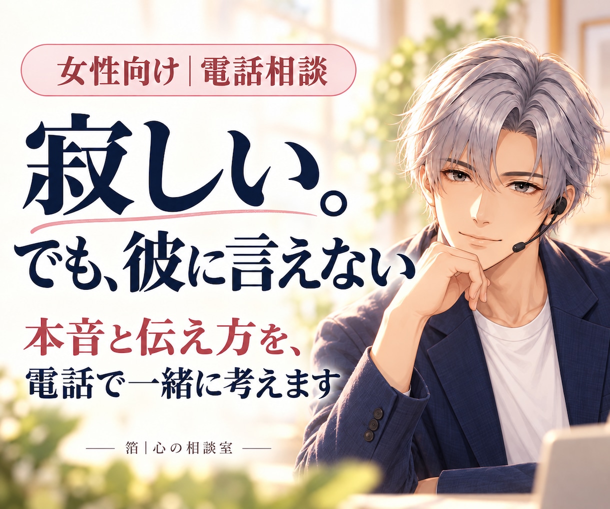 寂しいと言えないあなたの本音を一緒に言葉にします 嫌われたくない。でも我慢もつらい｜気持ちと伝え方を整理 イメージ1