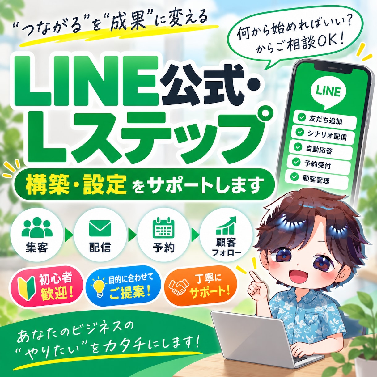 LINE公式・Lステップの構築を代行します 「集客から顧客フォローまでの導線を設計します」 イメージ1