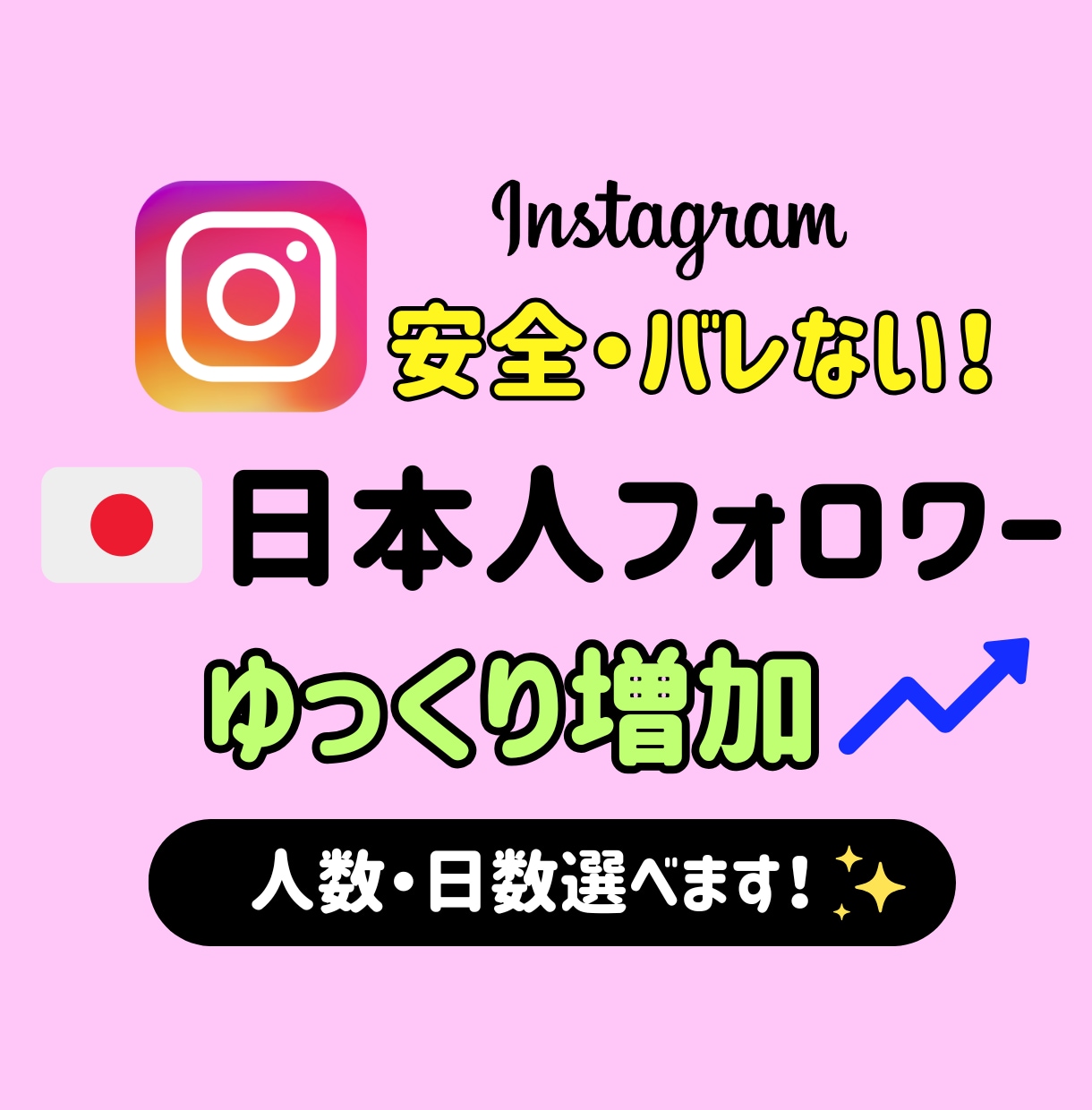インスタ日本人フォロワーゆっくり増加いたします Instagram 7日かけて増加 日本人フォロワー自然 イメージ1