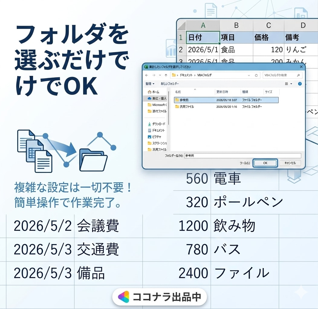 Excel集計・転記作業を自動化します 面倒なExcel作業をボタン1つで完了できます イメージ4