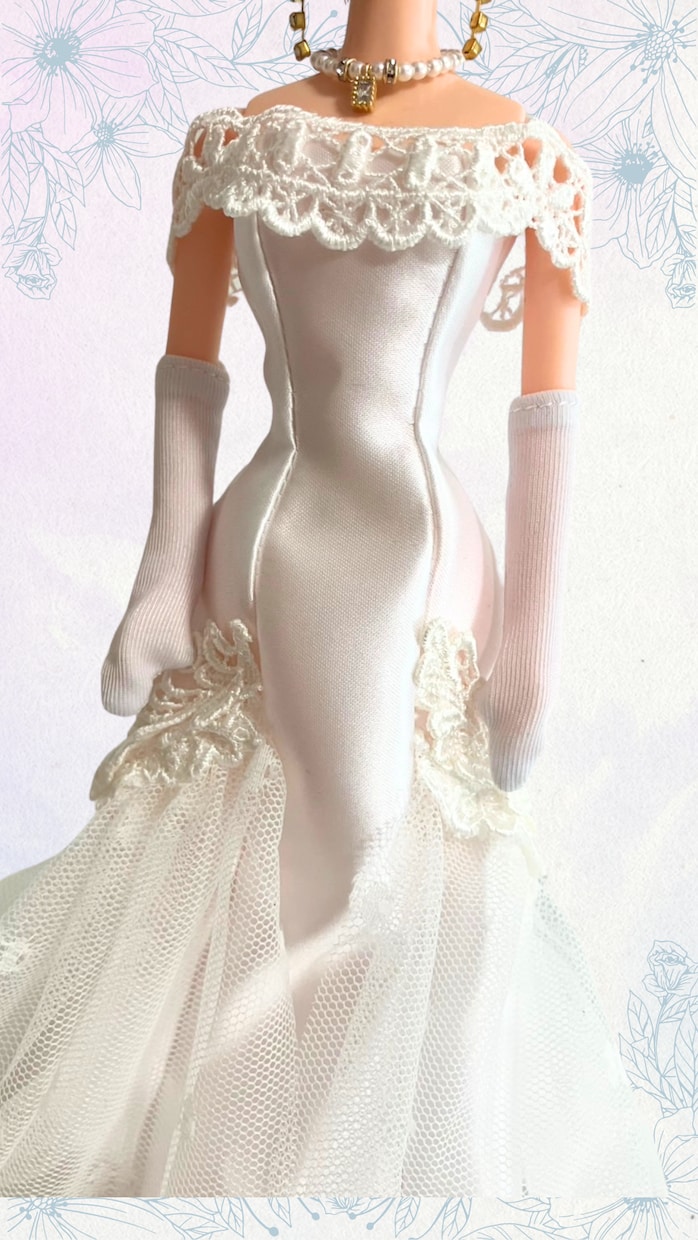 ウェディングドレスを人形用にお作りいたします ご自身の結婚式やプレゼントに。特別なドールをお作り致します イメージ8