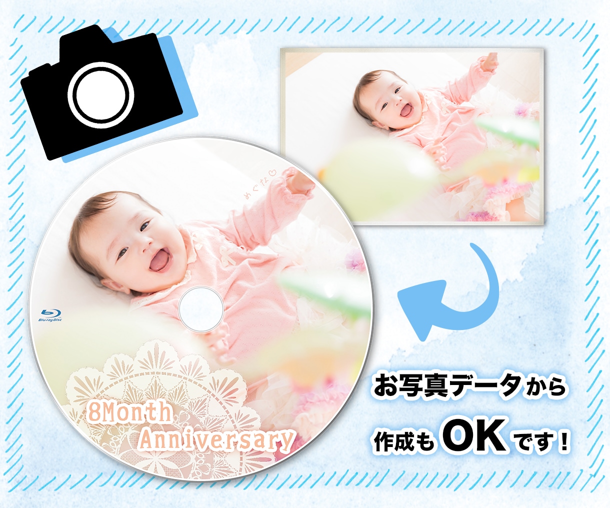 おまかせディスクデザイン◎大切な思い出の顔作ります プレゼントに嬉しい！商用利用OK！内容がすぐわかる！ イメージ3