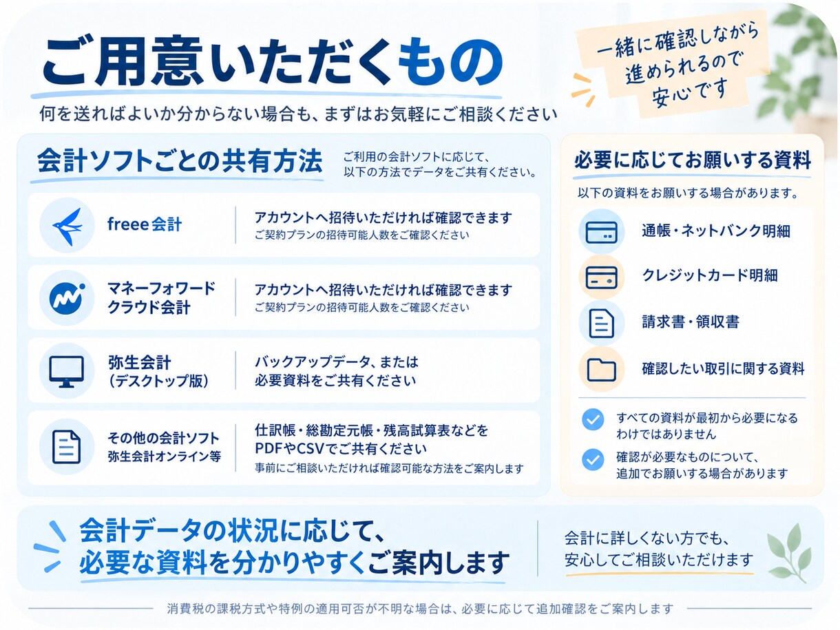 税理士が入力済みの会計データをチェックします 仕訳・勘定科目・残高を確認し修正方法までご案内 イメージ5