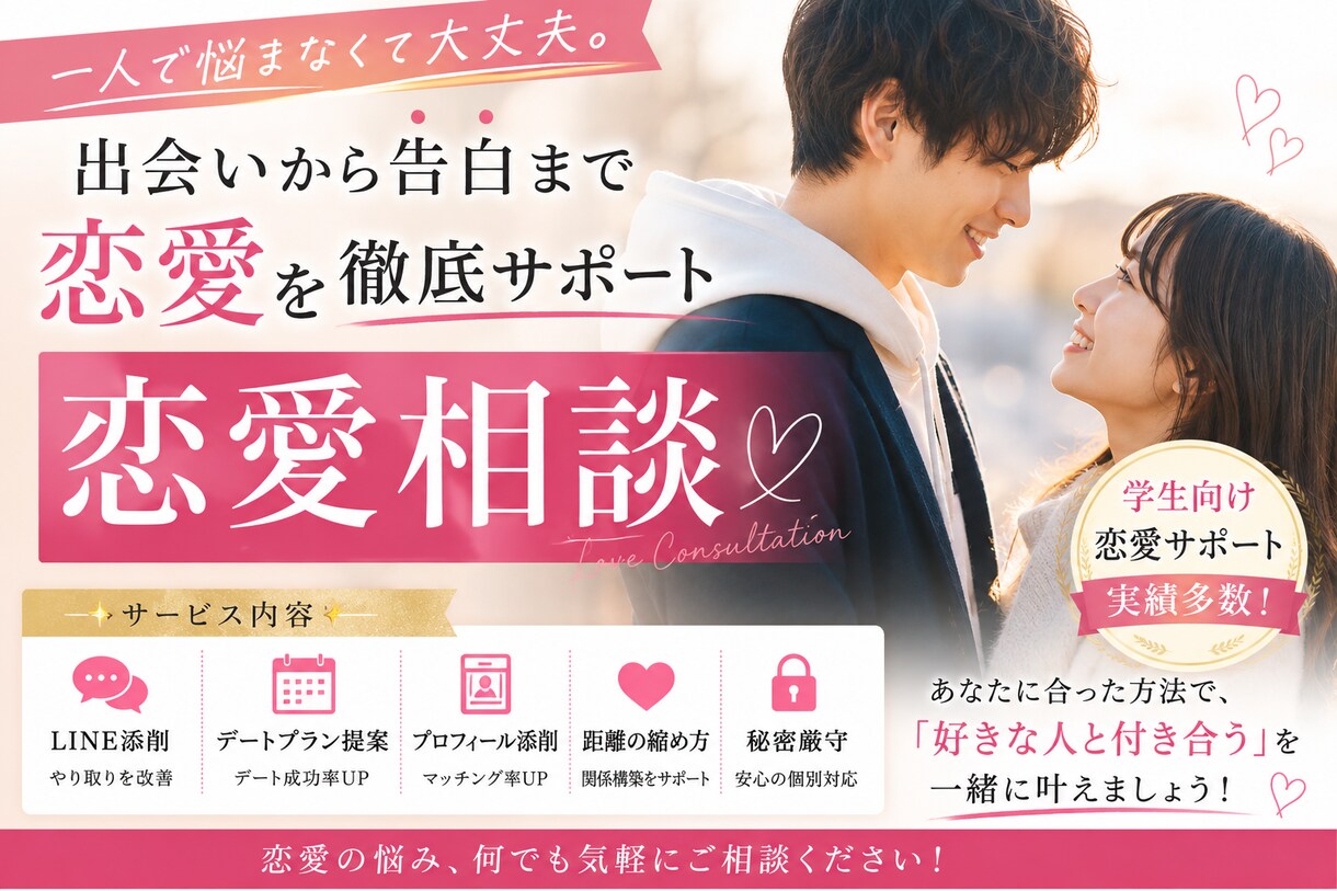 あなたの恋愛の悩みすべて解決します 24時間対応恋愛相談です。内容は何でも大丈夫です。 イメージ1