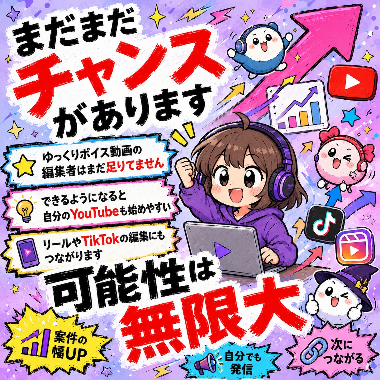 ゆっくり解説の動画編集の相談のります スキル0の副業初心者でもスモールステップを踏み出せます イメージ2