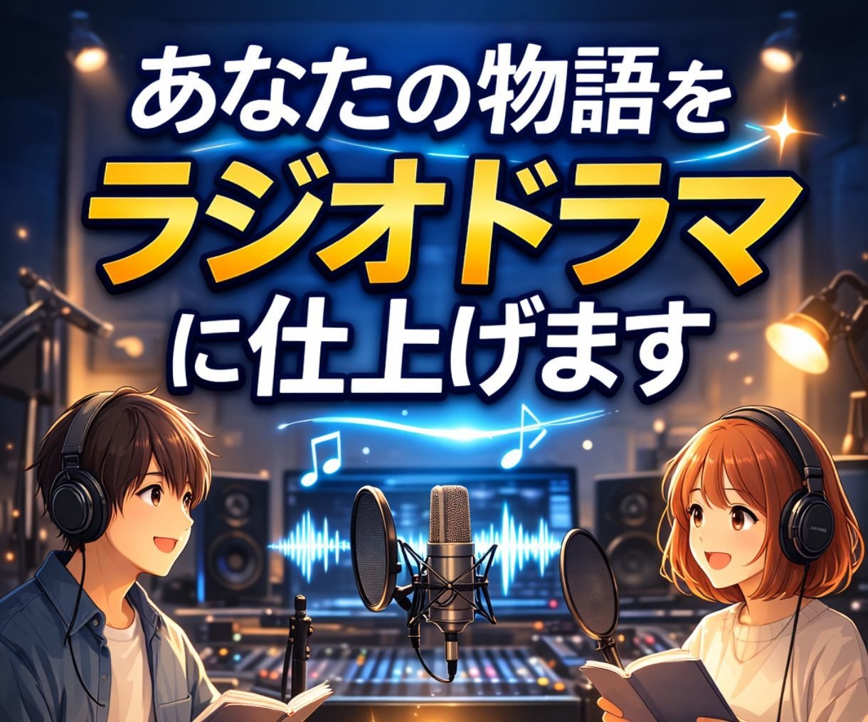 あなたの物語をラジオドラマに仕上げます AIではない、声優出演によるラジオドラマを作ります イメージ1