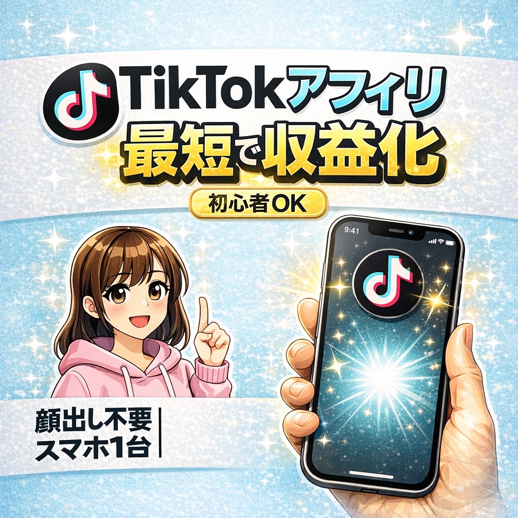 初心者向けTikTokアフィリ0→1の手順教えます 顔出し不要｜開設から収益化まで全手順収録 イメージ1