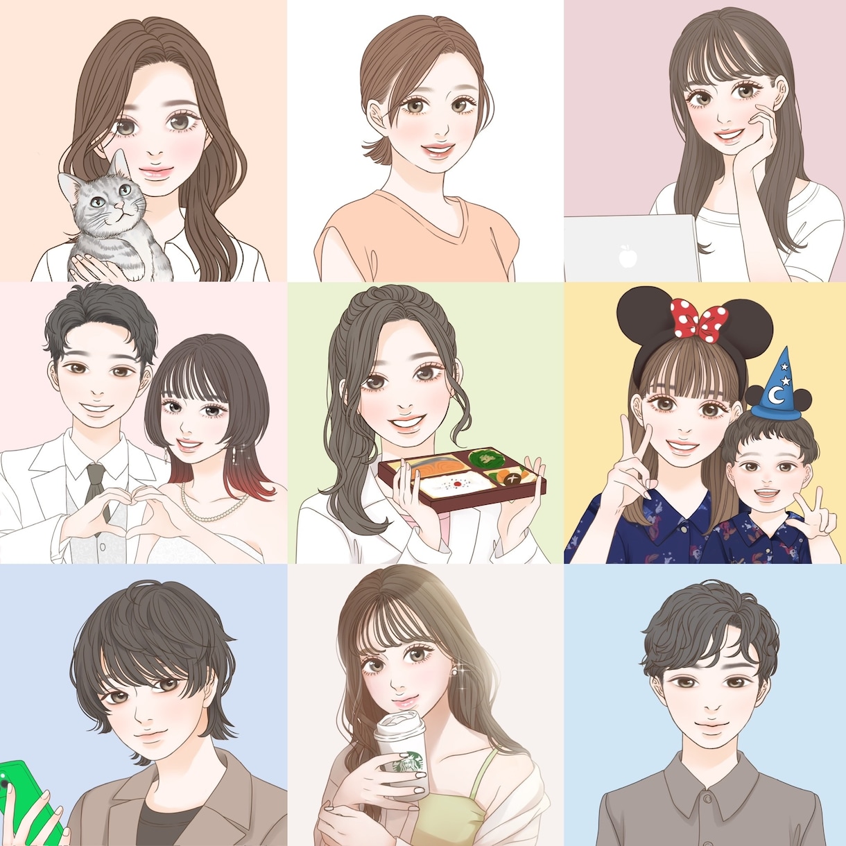 かわいい似顔絵・アイコン・ヘッダー描きます 一枚一枚丁寧に描かせていただきます。お気軽にご相談ください！ イメージ2