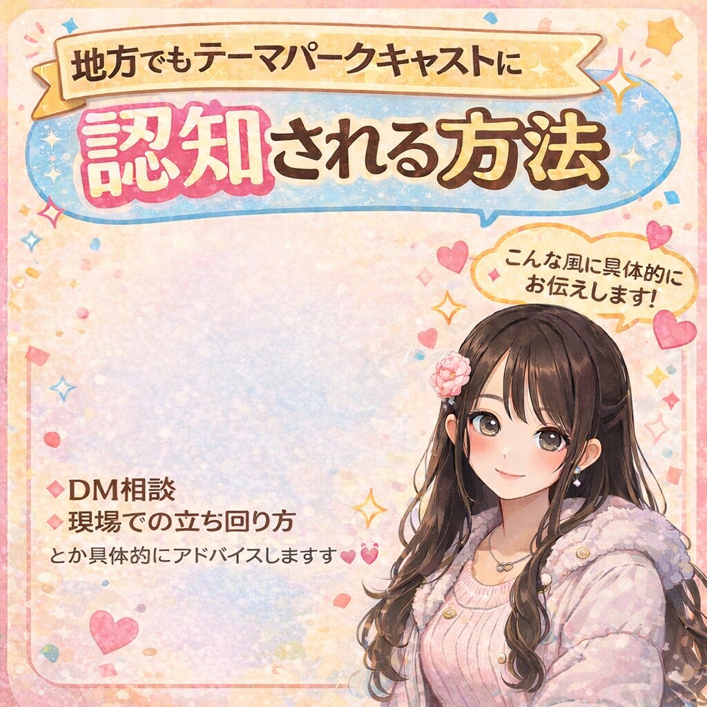 テーマパークキャストに認知される方法教えます 地方・遠征でも複数キャストに通用した方法です！ イメージ1