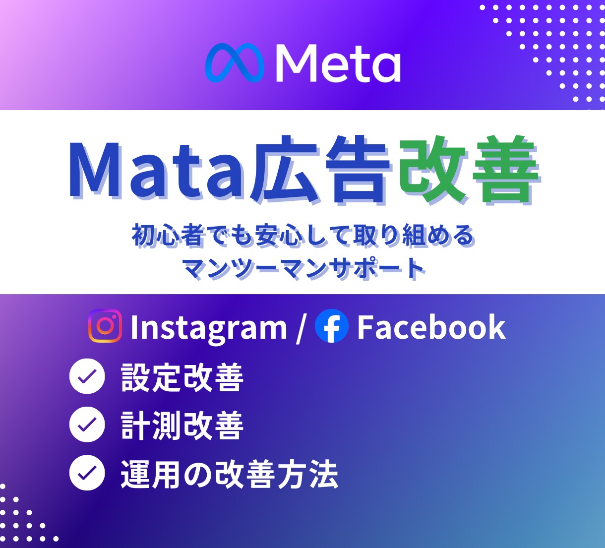 Meta広告の改善相談します Facebook広告/Instagram広告 イメージ1