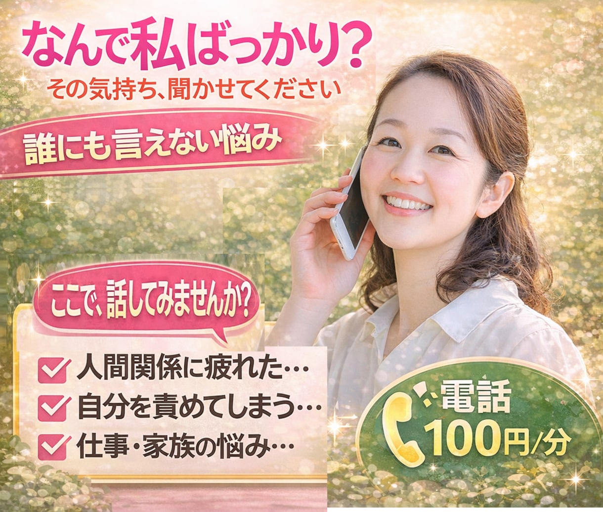誰にも言えない悩み…優しくお聞きします ◎頑張ってもむくわれない。認めてもらえない寂しい気持ちに イメージ1