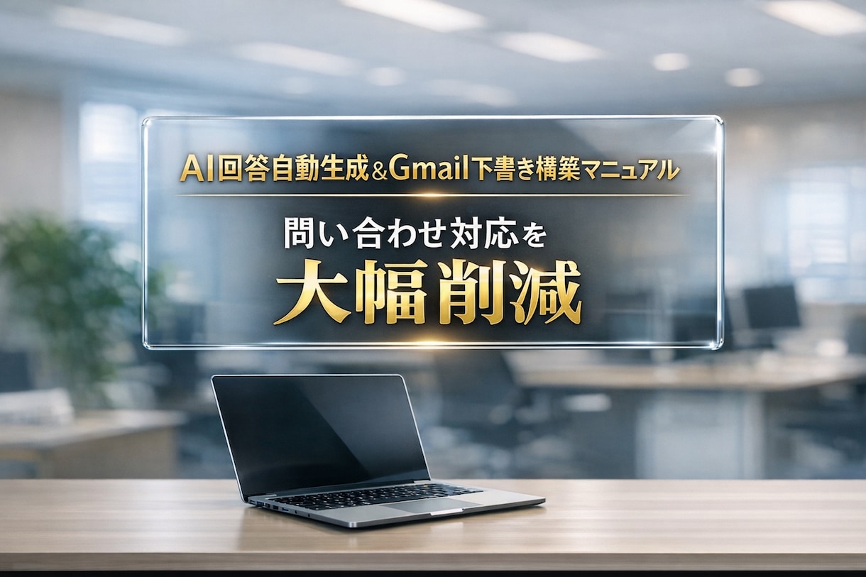 問い合わせフォームはのメール回答を自動化します AI自動回答＆下書き作成「完全構築マニュアル」提供 イメージ1