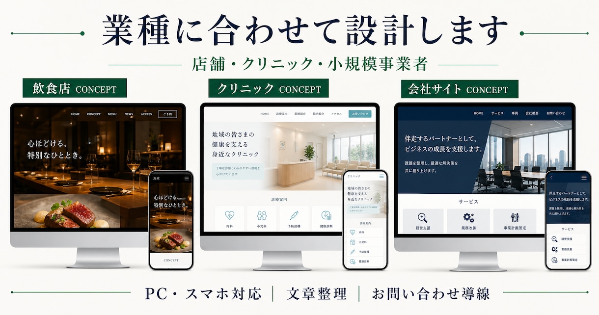 店舗・会社の集客ホームページを制作します 5ページ・文章・スマホ・SEOまで一括対応 イメージ2