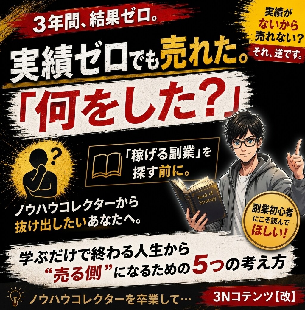 実績０で売れた！ノウハウコレクター脱出法おしえます 売る側になるための5つの考え方 イメージ1