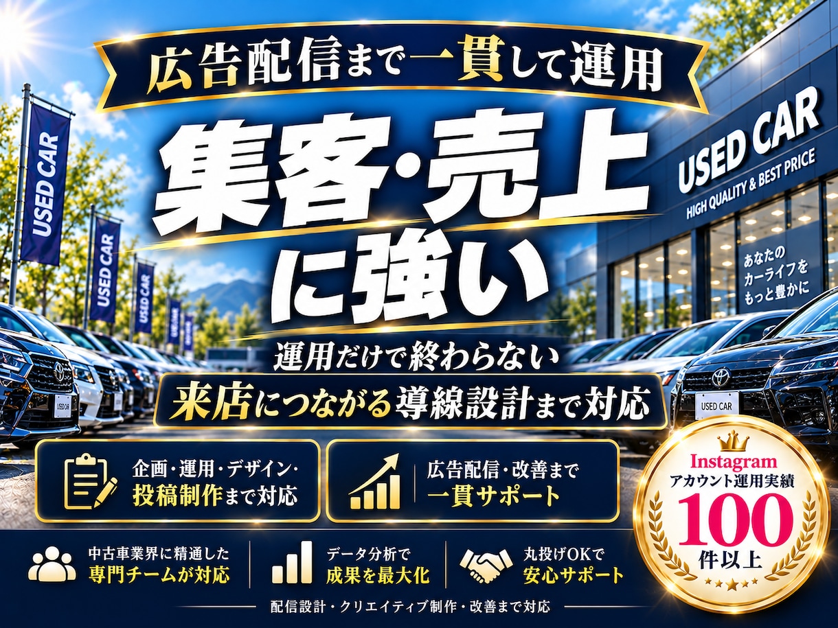 中古車業界に特化！インスタグラム運用をいたします 中古車業界の「集客・問い合わせ」に強いInstagram運用 イメージ4