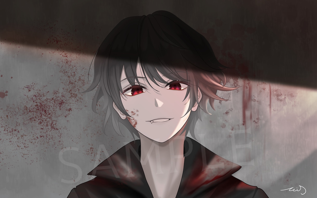 ほんのりダークで雰囲気ある1枚絵お描きします 商用利用◎サムネ、Vtuber、MV、書籍表紙などなど！ イメージ1