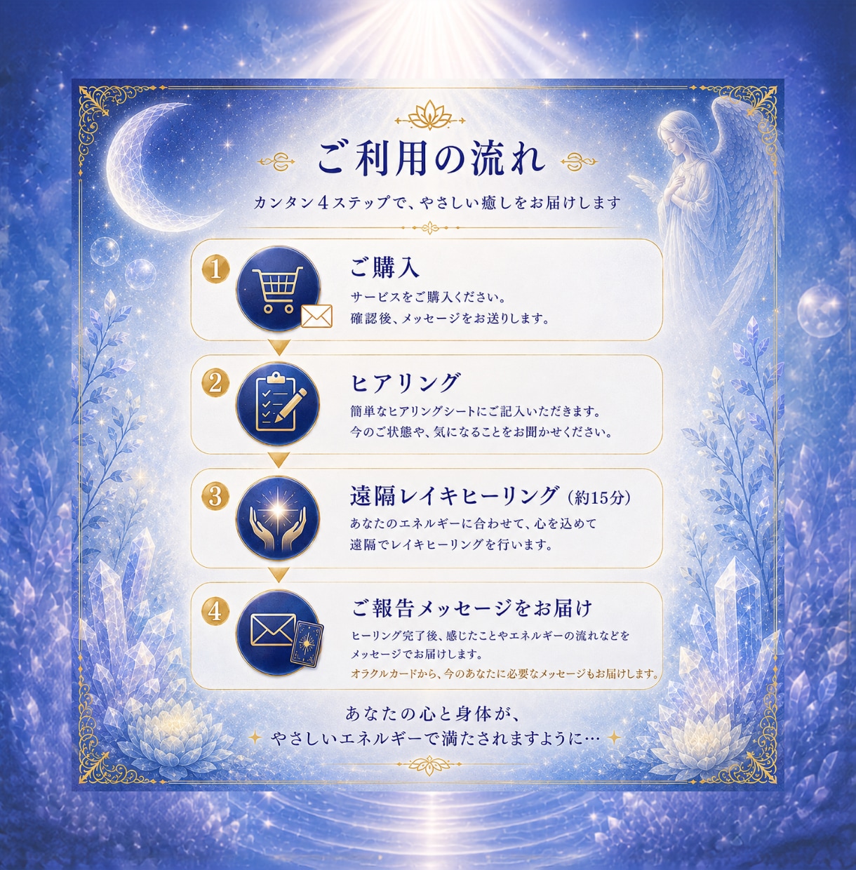 初めての方へ遠隔レイキヒーリングを送ります 忙しい毎日に、15分の癒しと心安らぐ時間を イメージ5