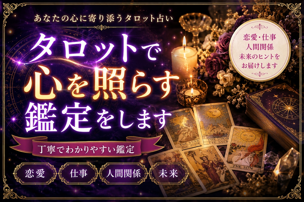 本音と未来をタロットで読み解きます 恋愛・仕事・人間関係などのお悩みを丁寧に鑑定します イメージ1