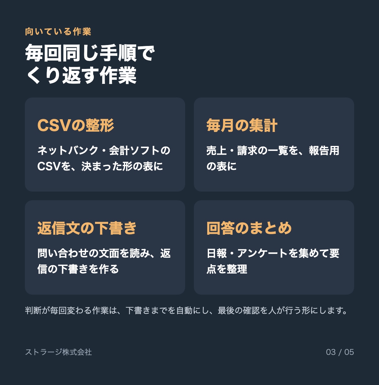 毎月の手作業を1つ、AIで自動化します Excel・集計・返信文の繰り返しを仕組みに置き換え イメージ3