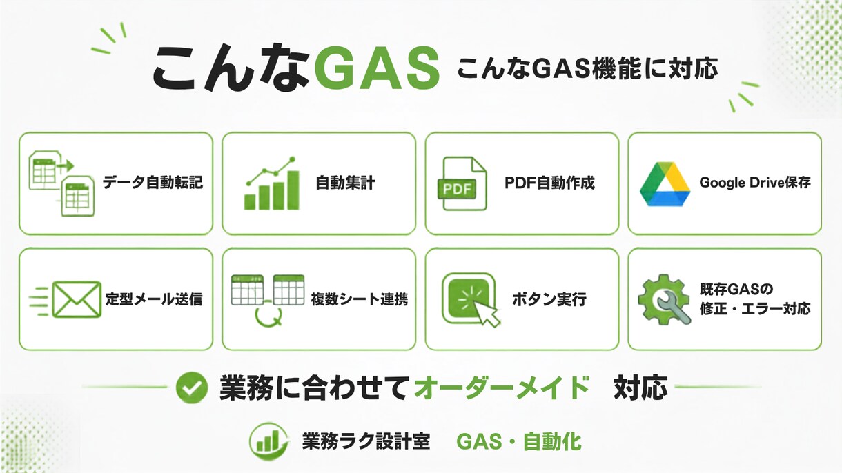 GASの作成・修正をします GASでスプレッドシート業務を自動化・改善します イメージ3