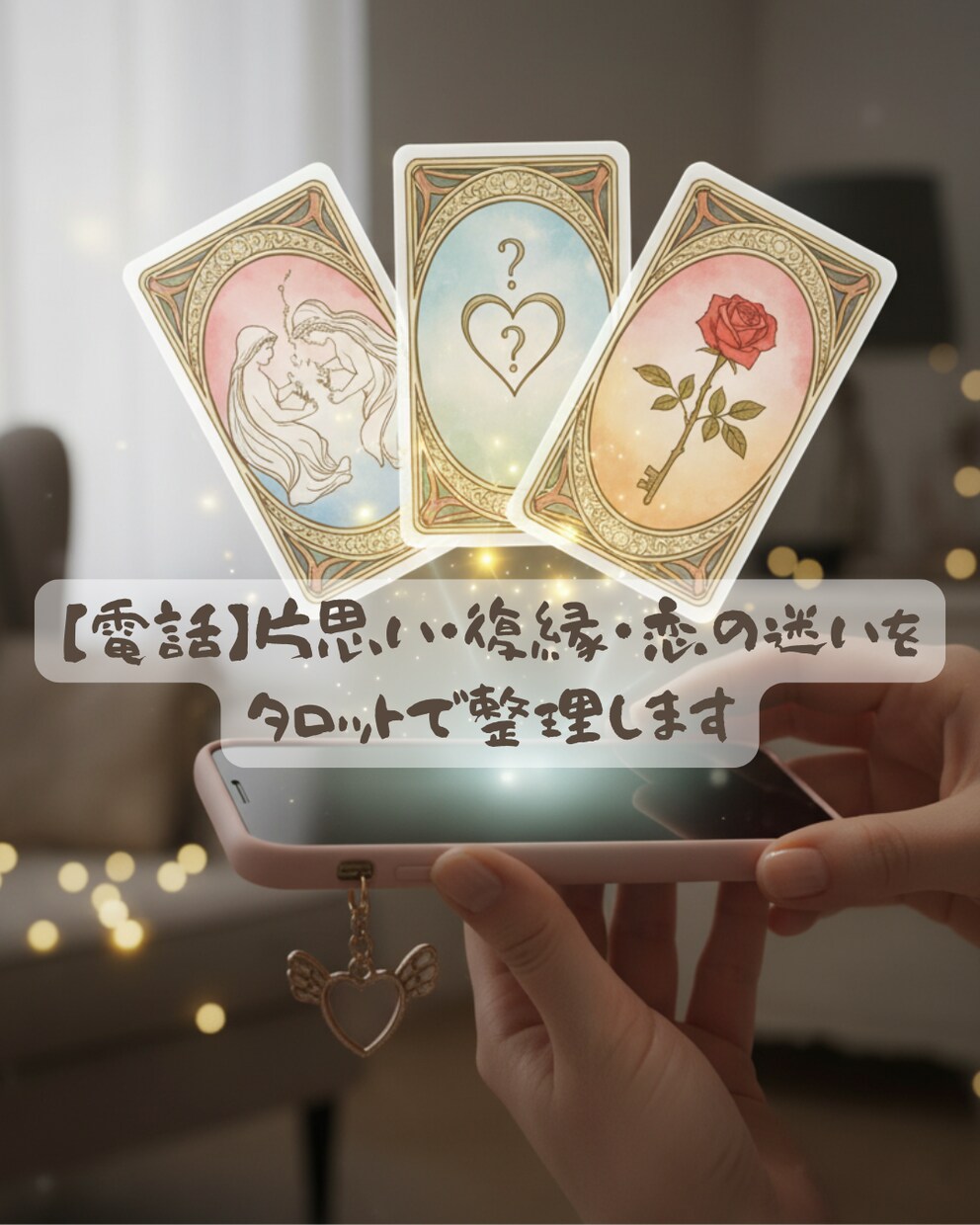 電話♡片思い・復縁・恋の迷いをタロットで整理します 一人で悩まず、タロットの声に耳を傾けてみませんか？ イメージ1