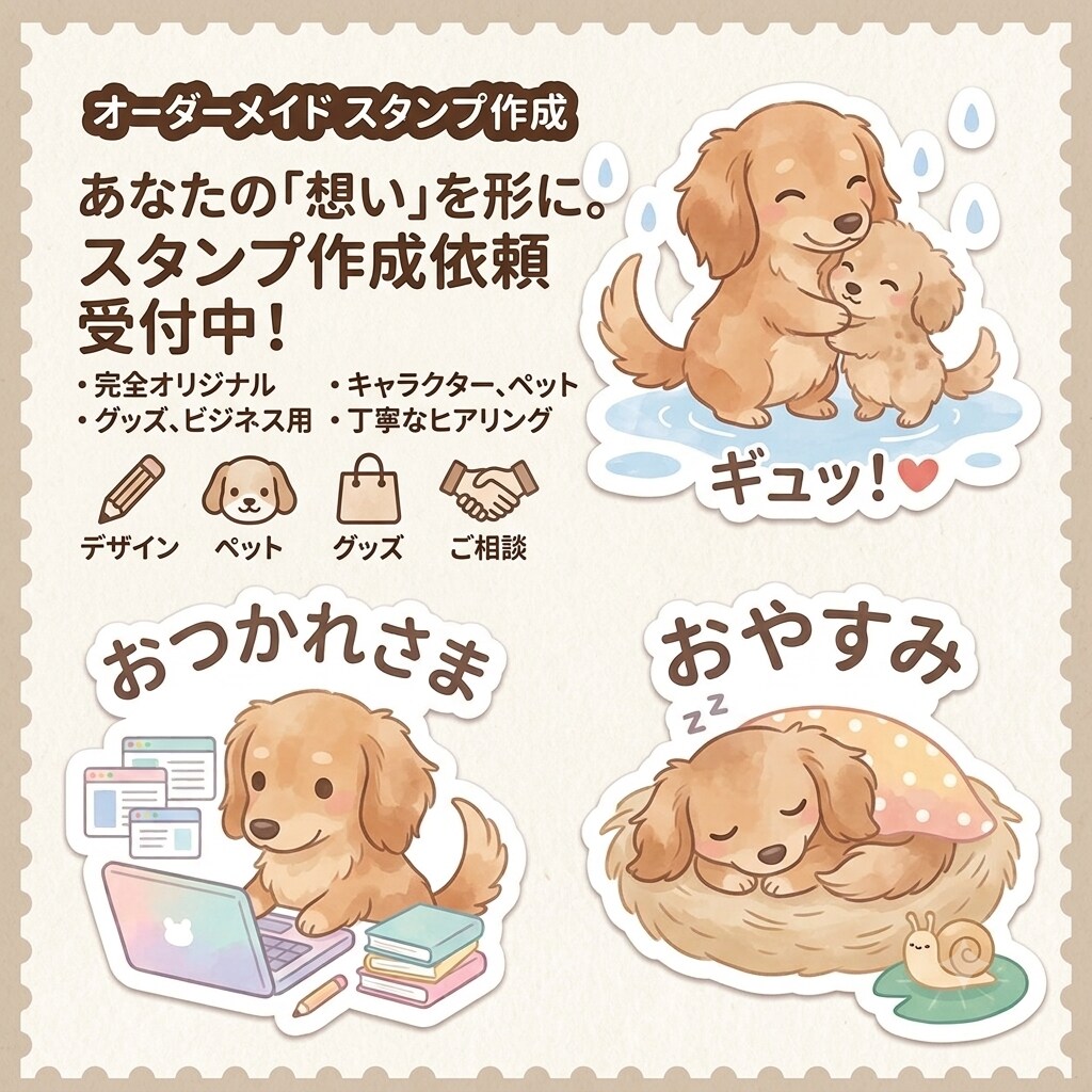 写真1枚から可愛いLINEスタンプを作成します 世界に一つだけの「うちの子」LINEスタンプをお作りします イメージ1