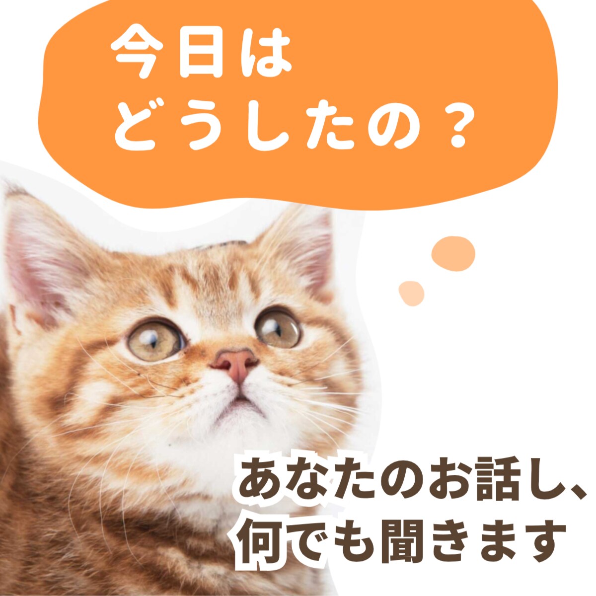 お話ししましょ。何でも聞きます 明日の献立から人生のお悩みまで。いろいろOK！ イメージ1