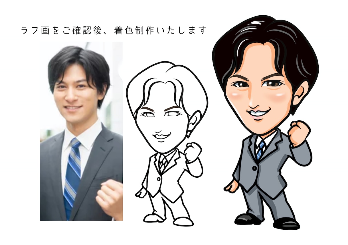 名刺や会社案内などの似顔絵制作いたします ポップでカワイイ似顔絵で好感度UP! イメージ2