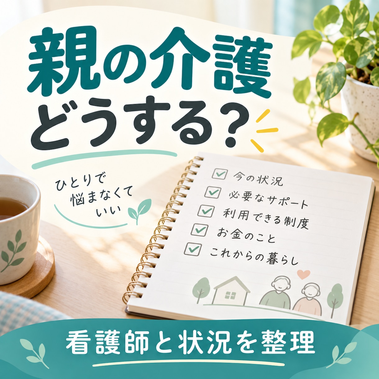 親の介護どうする？看護師が状況を一緒に整理します 介護の状況を整理して、次に相談することを一緒に考えます イメージ2