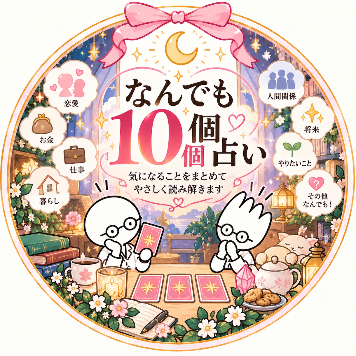 恋愛も仕事も将来も◎気になること10個占います ひとつに絞れないお悩みに◎気になる10個をタロットで鑑定 イメージ1