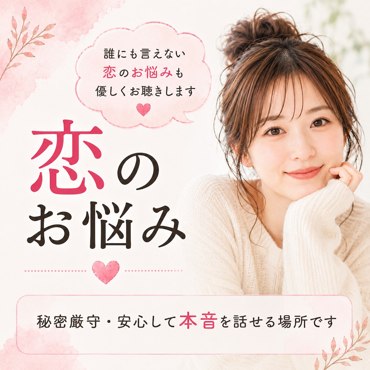 苦しい恋愛の不安・依存・執着を否定せずお聴きします 2年間の相談員実績。１人で抱え込まなくて大丈夫☘️ イメージ2